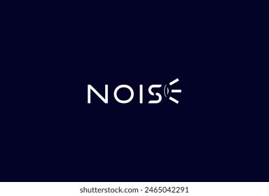 Noise Logo, letter S and E as megaphone in text noise typography logo, vector illustration