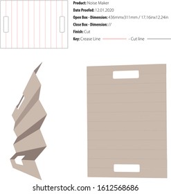 Noise Maker structural design die cut vector