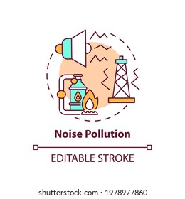 Noise Pollution Concept Icon. Climate Justice Idea Thin Line Illustration. Vector Isolated Outline RGB Color Drawing. Moral Responsibility Towards Climate Change. Editable Stroke