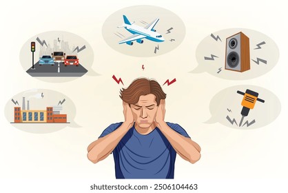 Noise pollution disrupts the natural environment, affecting human health, wildlife, and ecosystems by causing stress, hearing loss, and communication interference.