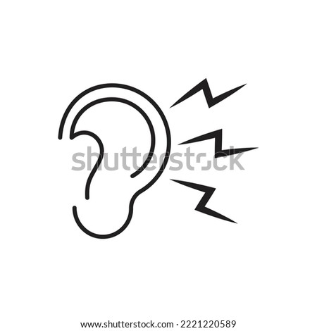 Noise pollution icon design. Megaphone and ear glyph icon. isolated on white background. vector illustration