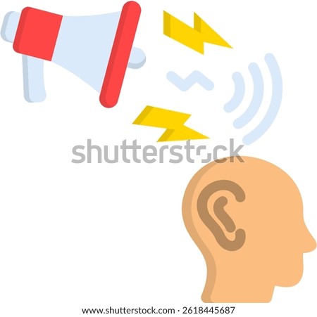 Noise Pollution Icon Flat Vector Illustration