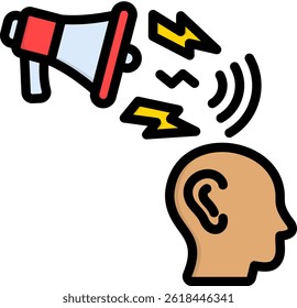 Noise Pollution Icon Lineal Color Vector Illustration