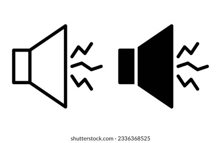 Noise pollution icon with outline and glyph style.