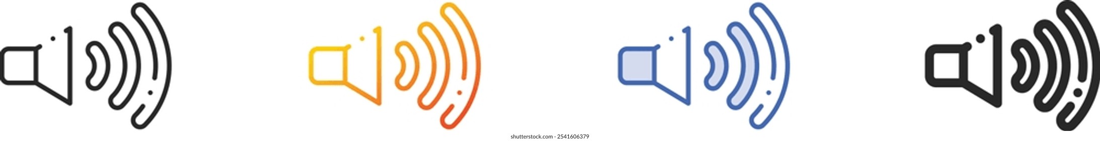 noise pollution icon.Thin Linear, Gradient, Blue Stroke and bold Style Design Isolated On White Background