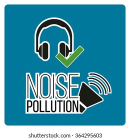 Noise pollution illustration over blue color background