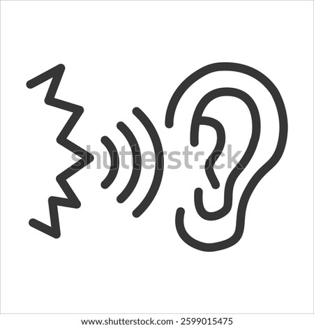 Noise Pollution Outline Icon Vector Illustration