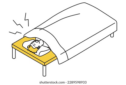 Noise problems in rental properties: Snorers, Vector Illustration