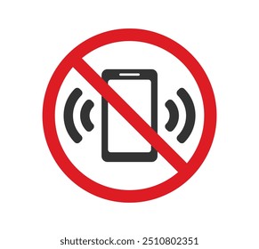 Noise prohibition symbol sign, keep quiet, observe silence icon. Vector illustration image. Isolated on white background.