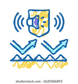 noise protect layer doodle icon sketch vector. noise protect layer sign. isolated symbol illustration