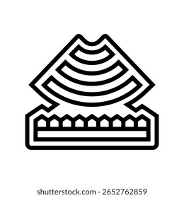 ícone de linha de redução de ruído vetor. sinal de redução de ruído. símbolo de contorno isolado ilustração em preto