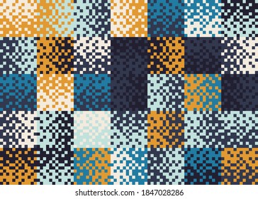 Noise texture abstract composition made with geometric pixelated elements. Pattern vector background useful for prints, fashion design, textile, invitation artwork.