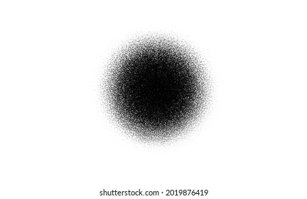 Noise texture circle gradient. Grain round shape. Abstract vector grunge circular brush. Vector circle noise gradient. Stipple texture.