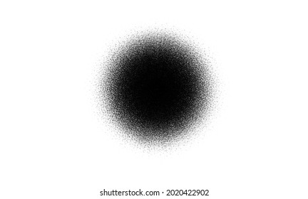 Noise texture circle gradient. Grain round shape. Abstract vector grunge circular brush. Vector circle noise gradient. Stipple texture.