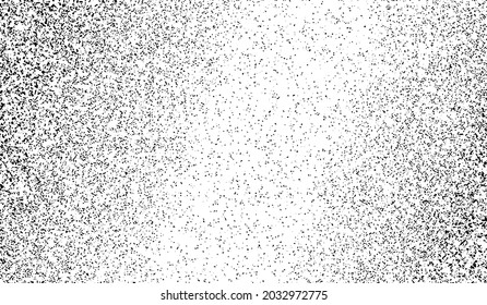 Noise texture. Distress pattern. Abstract black texture isolated on white background. Gradient grunge or overlay effect. Faded grainy backdrop. Grain gradation brush. Fade stipple dot patern. Vector