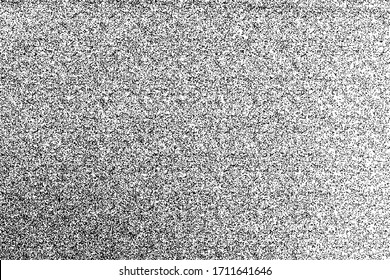 Textura negra angustiada. Textura granulada oscura sobre fondo blanco. Sobrecarga de polvo texturado. Partículas de ruido de grano. Efecto blanco desechado. Elementos de diseño gruesos. Ilustración del vector, EPS 10.