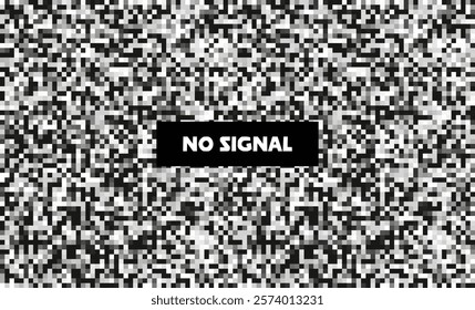 Noise texture tv background. No signal pixel on display background
