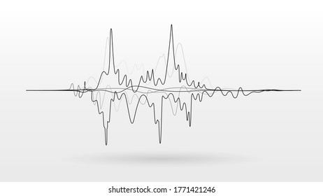Noise vibrations amplitude sound wave signal vector background
