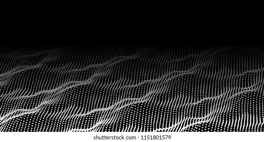 Noise wave. Abstract digital particles background. Technology background vector. Future background.