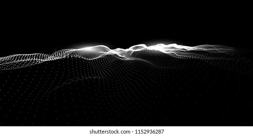 Noise wave. Abstract digital particles background. Technology background vector. Future background.