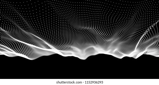 Noise wave. Abstract digital particles background. Technology background vector. Future background.