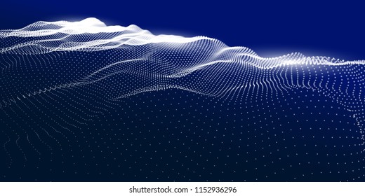 Noise wave. Abstract digital particles color background. Technology background vector. Future background.