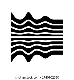 vectores de iconos glifos de ondas de ruido. señal de ondas de ruido. símbolo de contorno aislado ilustración negra
