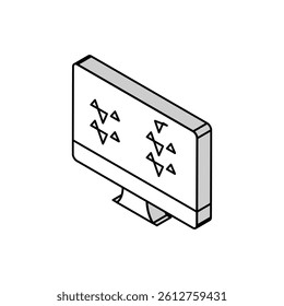 noise waves on computer screen isometric icon vector. noise waves on computer screen sign. isolated symbol illustration