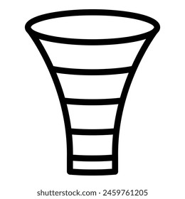 Noisemaker vuvuzela icon outline vector. Football cheering pipe. Support fan blowing horn