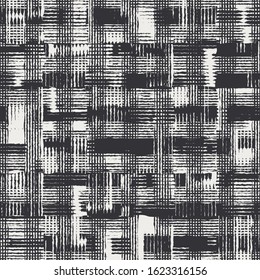 Noisy brushed mottled checkered worn grungy urban graphical repeat tile. Seamless vector eps 10 pattern swatch.