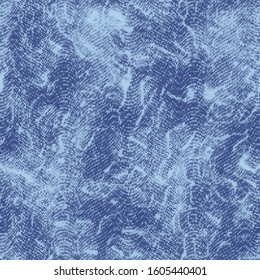 Noisy brushed mottled stains tracery motif light blue swatch. Distressed wavy curve artistic messy spots. Dynamic distorted grunge seamless repeat vector eps 10 pattern swatch.