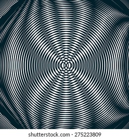 Noisy contrast lined backdrop, tiling with visual effects. Moire art technique.