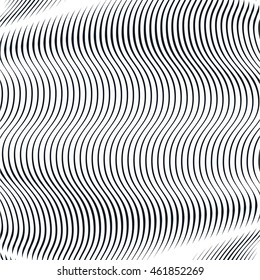 Noisy contrast lined backdrop, tiling with visual effects. Moire art technique.