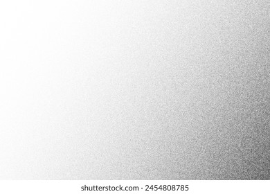 Noisy gradient dotted background. Grainy vector frame with stipple effect. Grunge fade with dust effect. Black halftone sand gradation. Retro vector illustration.