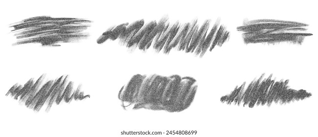 Noisy grainy brush stroke. Dotted spray blobs with stipple texture. Sand halftone marks isolated on white background. Vector illustration.