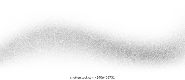 Noisy grainy wave. Stipple gradient background with sand. Dotted texture spray effect. Vector grainy shape.