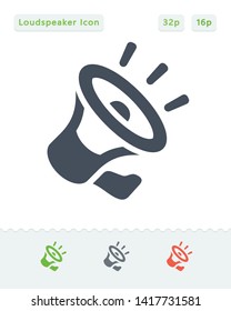 Noisy Loudspeaker - Sticker Icons. A professional, pixel aligned icon.