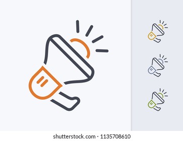 Noisy Megaphone - Pastel Dash Icons. A professional, pixel-aligned icon.