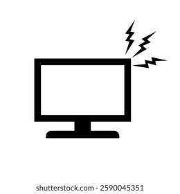 Noisy TV silhouette icon. Vector