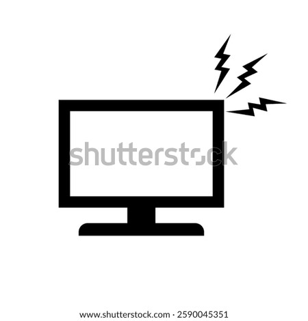 Noisy TV silhouette icon. Vector