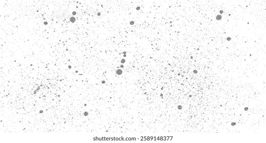 Noisy white texture with gritty halftone pattern, black spray paint splashes, ink stains, retro grunge stipple overlay