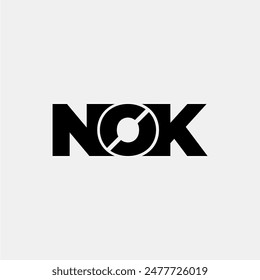 NOK letter monogram typography logo