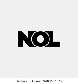Logo de monograma tipográfico de letra NOL