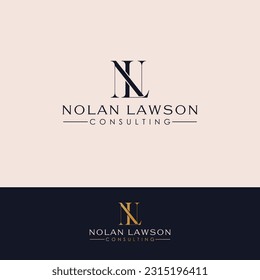 Nolan Lawson consulting vector logo design. Letters N and L logotype. Initials NL logo template.