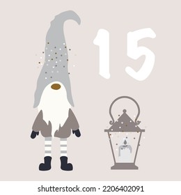 NOLIDAY GNOMES Calendario Avanzado Ilustración de vectores aislados