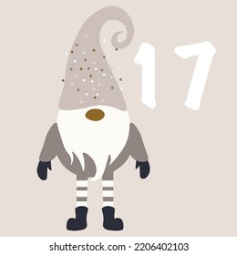 NOLIDAY GNOMES Advent Calendar isolated Vector illustration