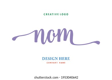 NOM lettering logo is simple, easy to understand and authoritative