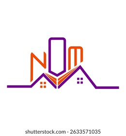 NOM Real State logo design, NOM simple and modern logo. NOM luxurious alphabet design  