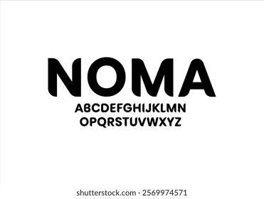 NOMA font for logo and headline. Isolated vector typeset
