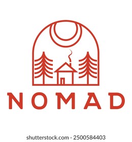 nomad forest minimalist logo design